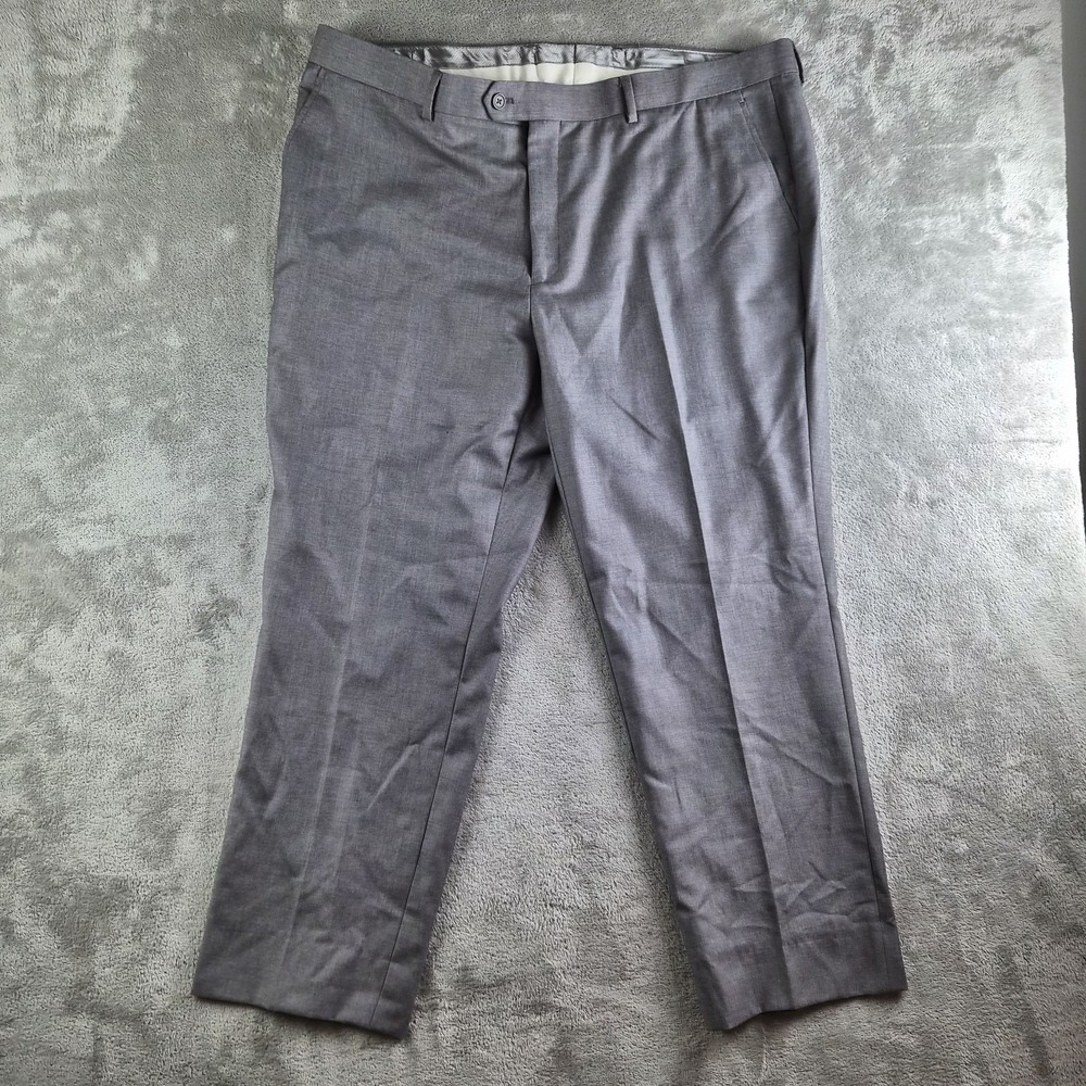 Rossini Pants Mens 42R Gray Flat Front Straight Leg Dressy Formal Business